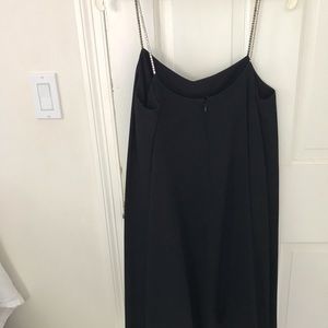 Rhinestone  strap black crepe trapeze dress size 4